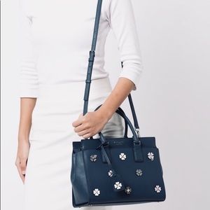 Kate Spade Medium Satchel Cameron Spade Flower Appliqué MSRP $399.00